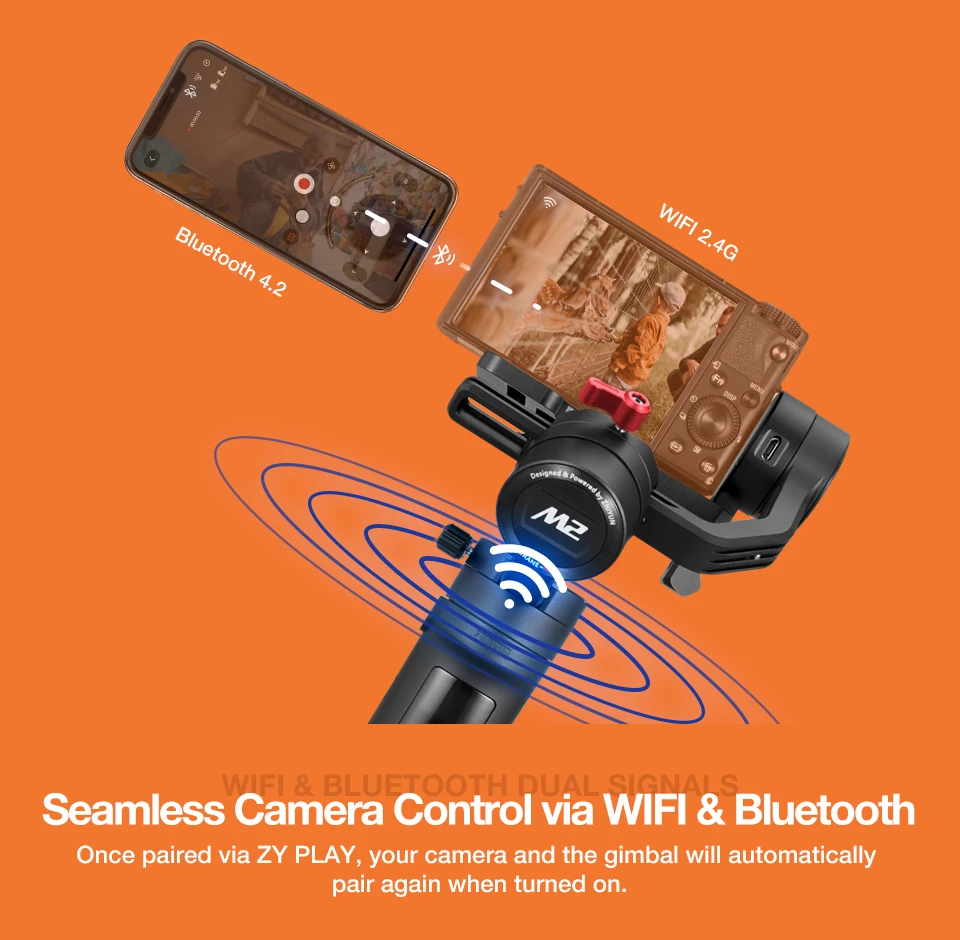 Zhiyun Crane M2 3-осевой портативный монопод с шарнирным Замком Для беззеркальных камер смартфонов OSMO действие стабилизатор PK FeiYu G6 плюс DJI Ronin S