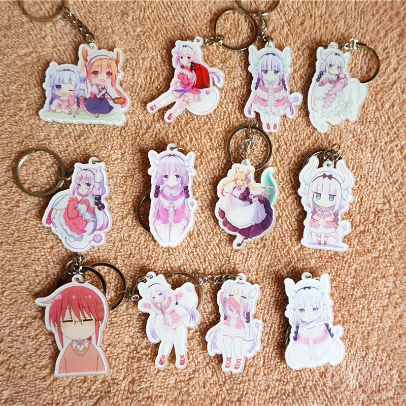 12 шт./компл. Kobayashi san Chi no Maid брелок в виде дракона Аниме Фигурка Tohru Косплей Канны