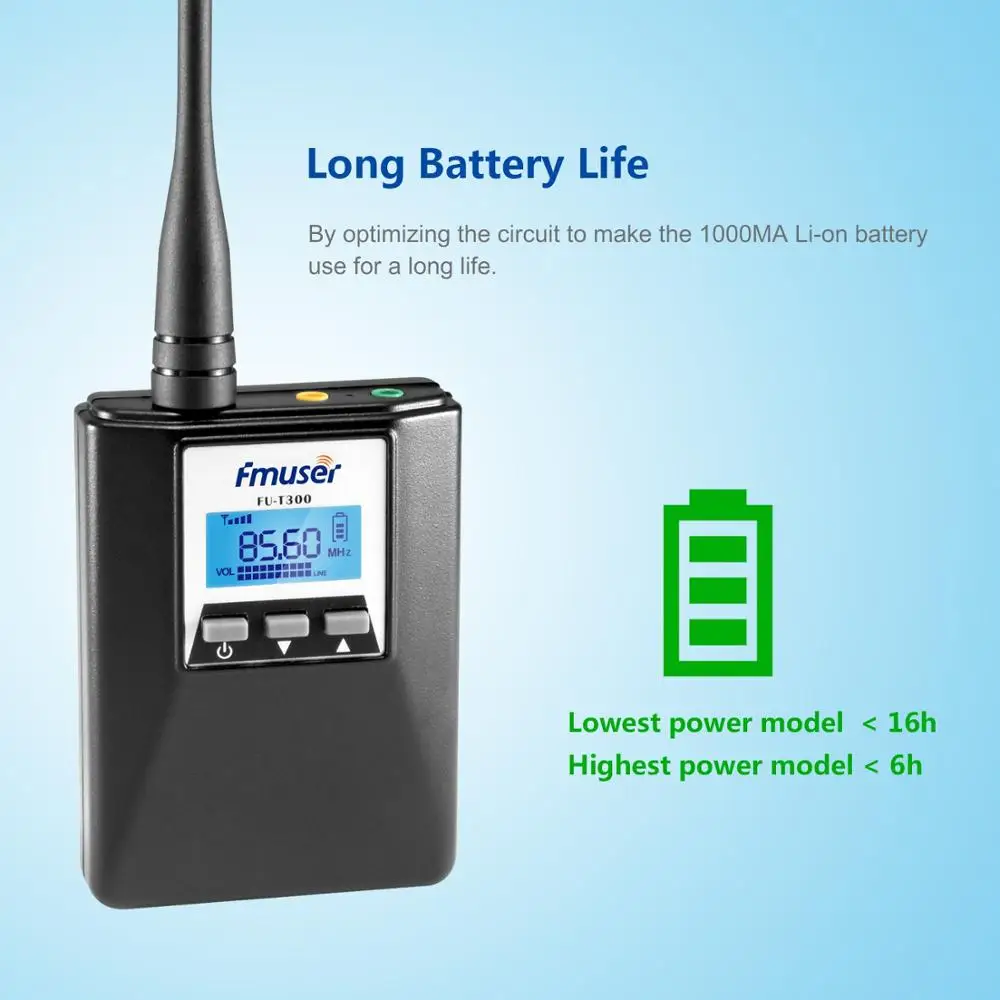FMUSER FU-T300, 0,2 Вт, портативный домашний fm-передатчик, регулируемая мощность, стерео/моно, fm-передатчик, дальнее вещание для праздника
