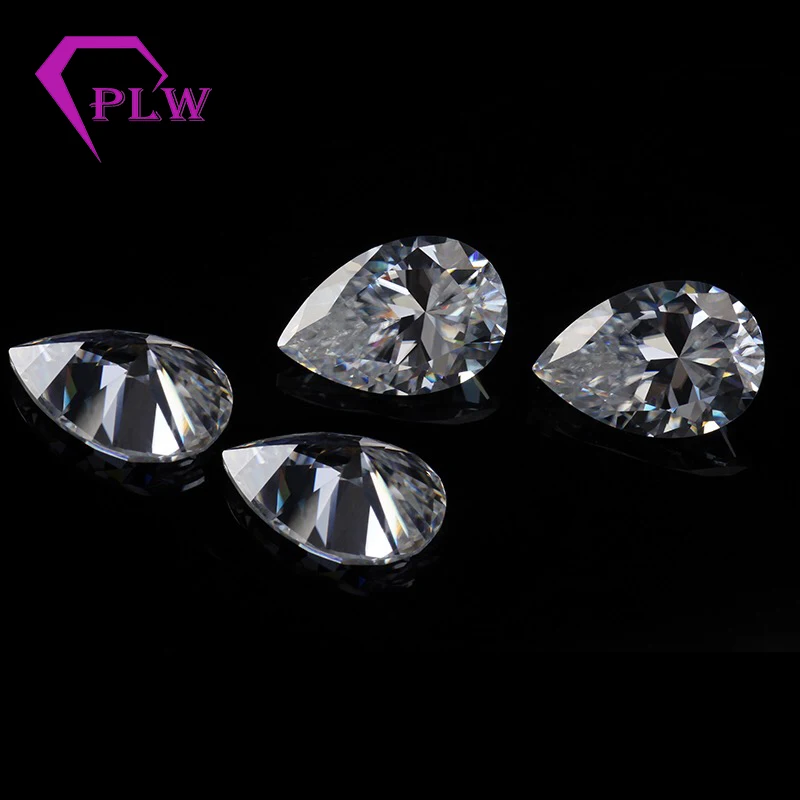 Оптовая цена D цветной синтетический Муассанит 0 85 карат 5*7 мм VVS 3ex грушевидной