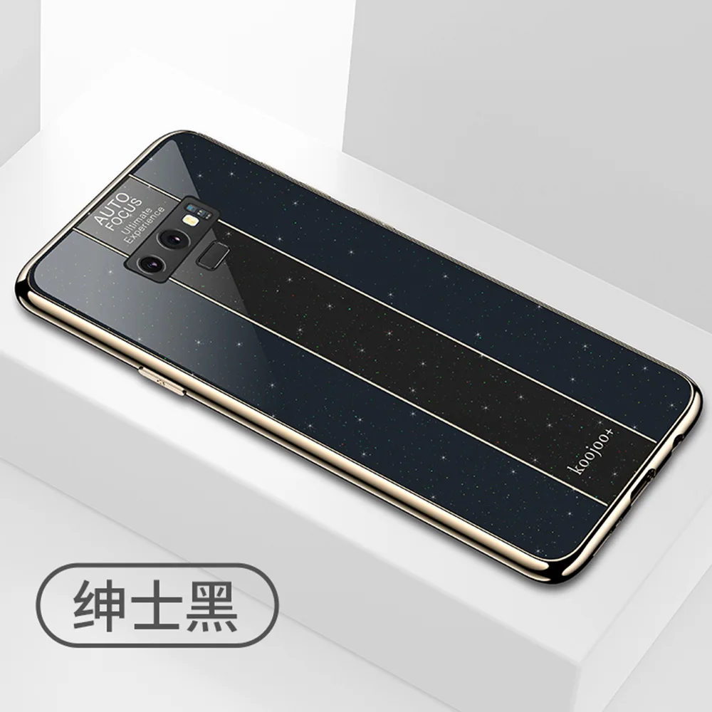 Black KaiNuEn Coque, чехол, чехол, для samsung Galaxy Note 9 Note8 8 Note9 роскошный блестящий чехол из закаленного стекла для задней панели телефона 360 чехол s - Цвет: Black