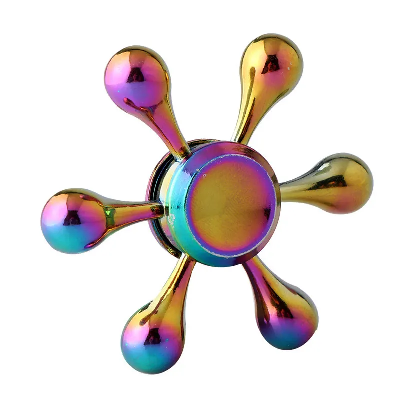 Шесть рук в красочном спиннинге EDC ручные Спиннеры аутизм СДВГ Дети