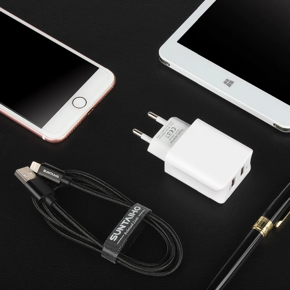 Сетевое зарядное устройство Suntaiho универсальное с двумя usb портами для