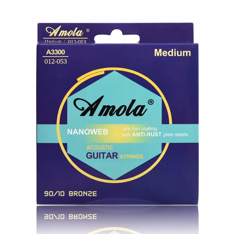 Amola Acoustic Guitar Strings Set 010 011 012 Broze Phosphor Thin Coating Wound guitar parts 1set | Спорт и развлечения