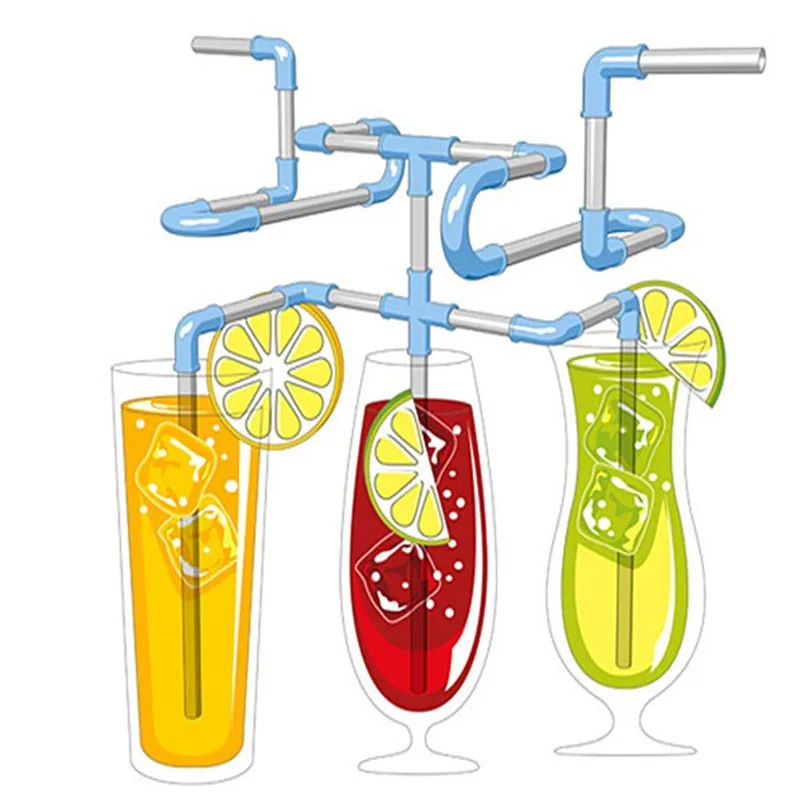 

Crazy Flexible Drinking Straws Funny Diy straw for Kids Birthday Party Wedding Christmas Party Decoration Supplies 21pcs/set