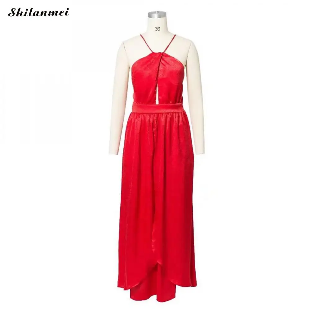 Beach Waist Wrap Halter Long Maxi Dress Women Sleeveless Split Dresses Sexy Backless 2018 Summer Boho Party Vestidos Slim Jurken | Женская