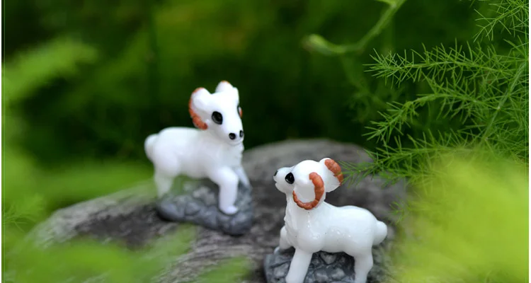 2019 1 шт. милый белая козья DIY Смола Сказочный Сад ремесло украшения миниатюрный