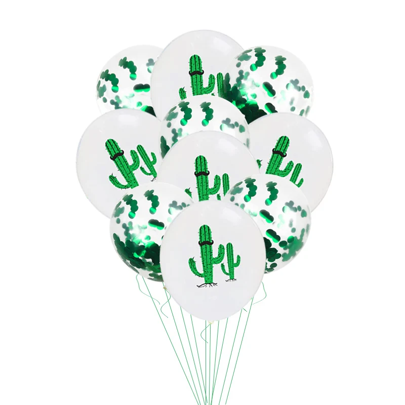 10pcs balloon Гавайи джунгли искусственные листья тропической пальмы украшения Луау для Гавайской вечеринки на пляже Фламинго Свадебная вечеринка Декор для дома и сада - Цвет: 10pcs balloon