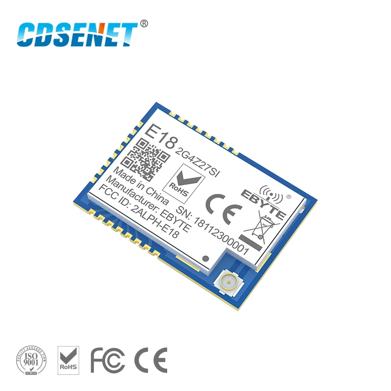 

Zigbee Mesh Network CC2530 27dBm PA CC2592 E18-2G4Z27SI SMD IPEX Connector IO Port 500mW Long Range Transmitter Receiver