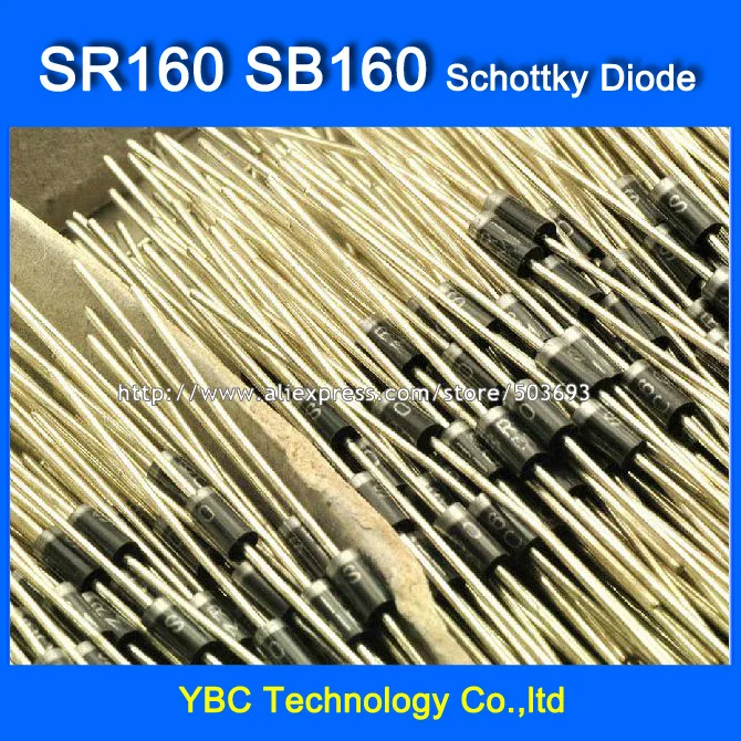 

500pcs/lot SR160 SB160 1A/60V DO-41 Schottky Diode