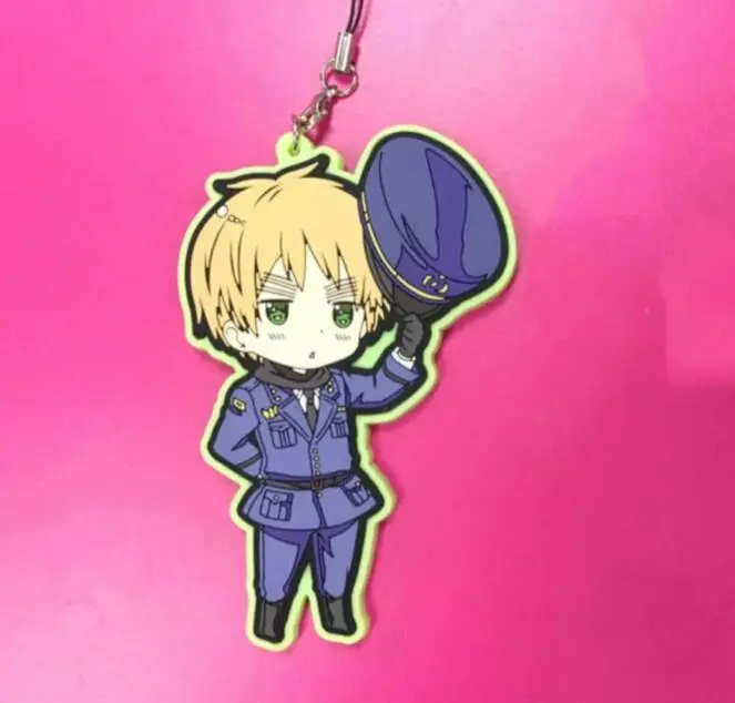 1 шт. Axis power Hetalia аниме брелок Feliciano Vargas Ludwig Honda Jones llavero Резиновый Ремешок/подвески-шармы для телефона G89
