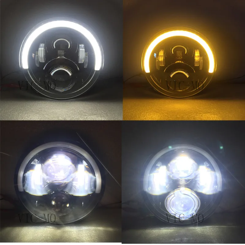 7 дюймовый круглый светодиодный светильник DRL & Hi/Lo луч для Jeep Wrangler JK TJ LJ CJ Sahara Hummer 1 2