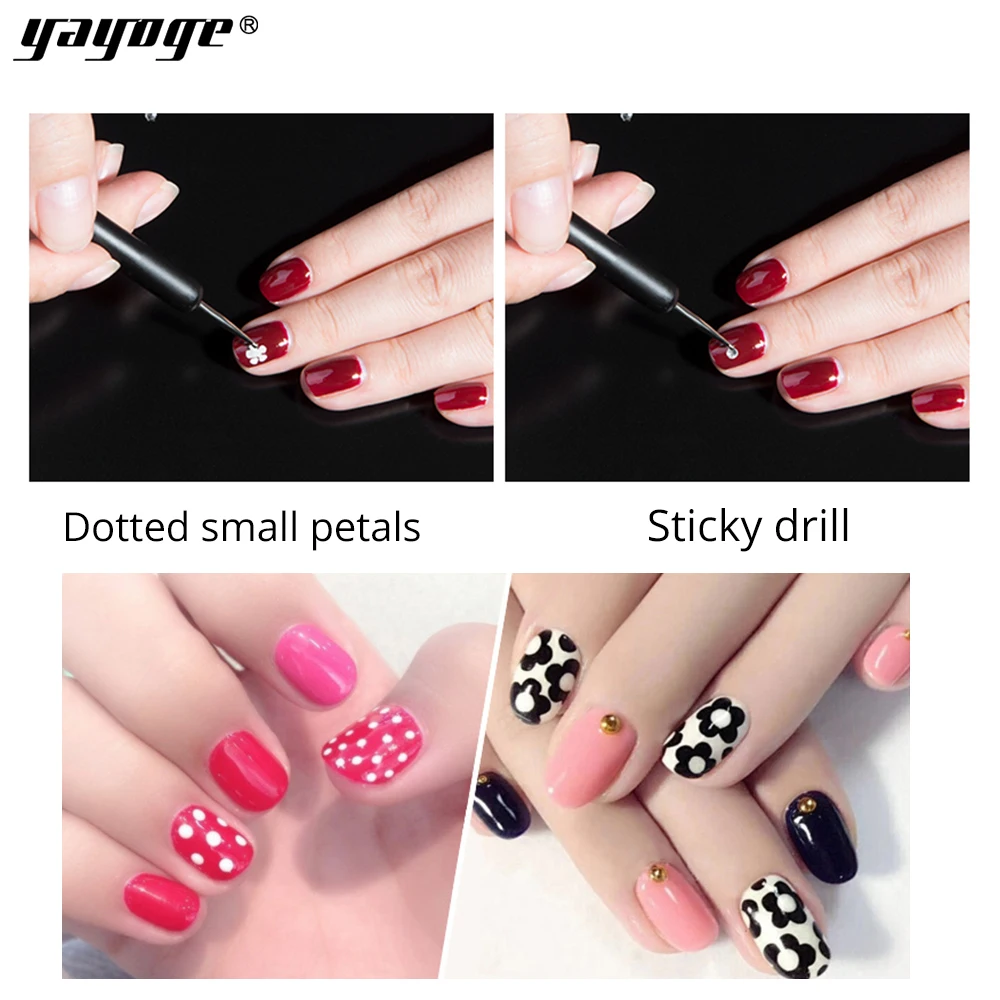Yayoge 2 способа деревянная Dotting ручка Marbleizing инструмент для дизайна ногтей точка из