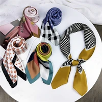 hot korean scarfs silk square women scarf soft multicolor printing kerchief neck decorative scarfs foulard apparel accessories