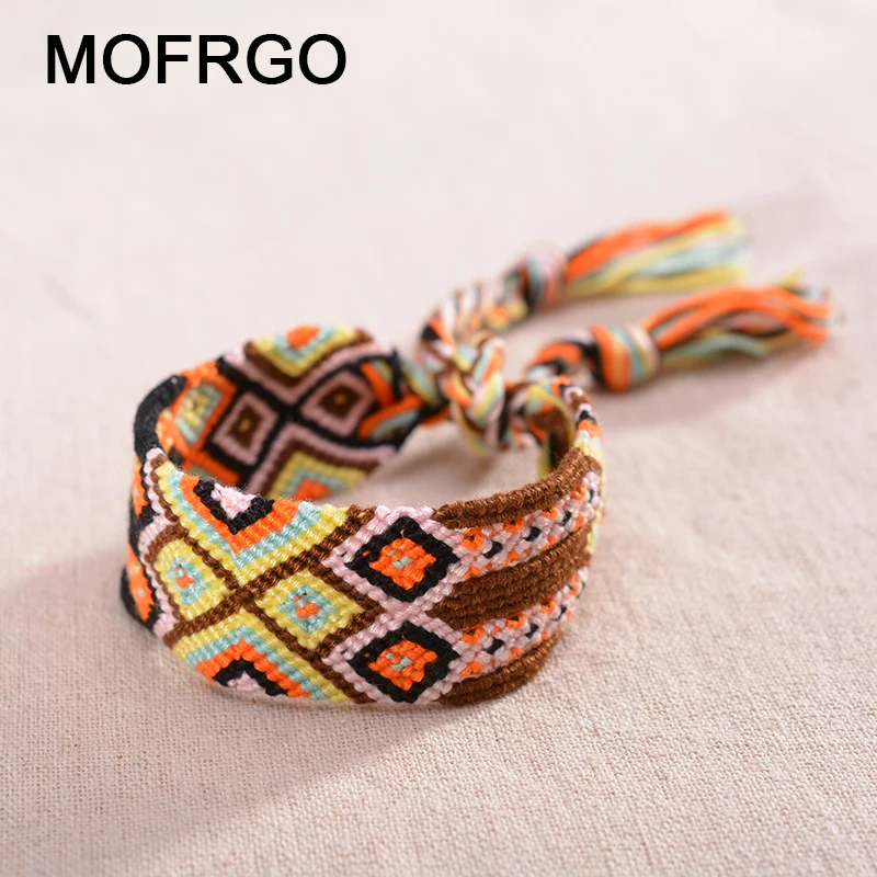 Красочный Тканый Плетеный браслет дружбы ручная работа богемные браслеты