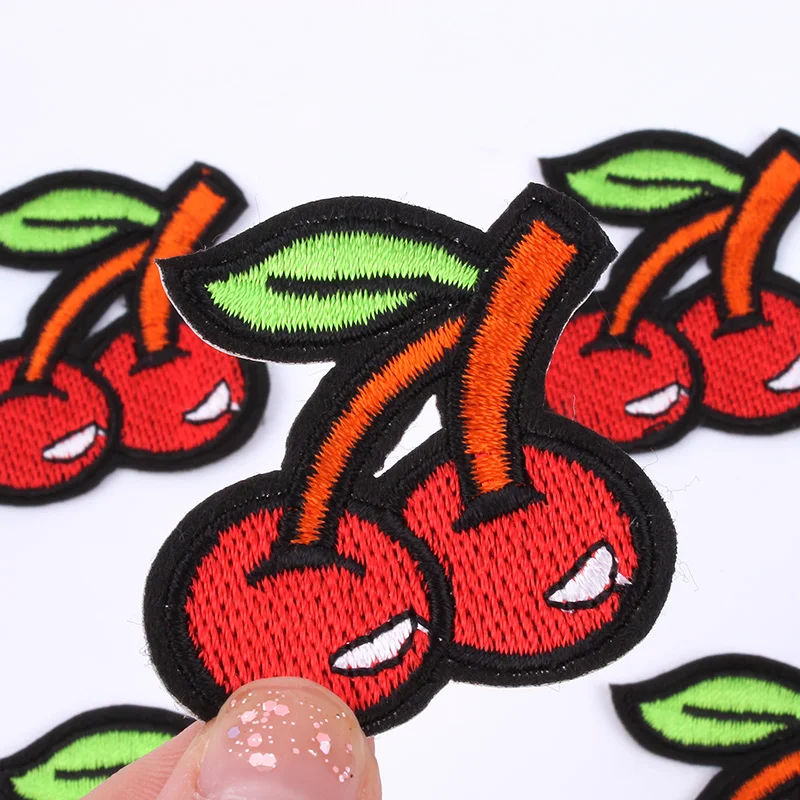 5pcs/lot Cartoon Fruits Patch Iron On Cherry Stickers Diy Jeans Coats Fabric Appliques iron sewing Badge Accessories Patches | Дом и сад