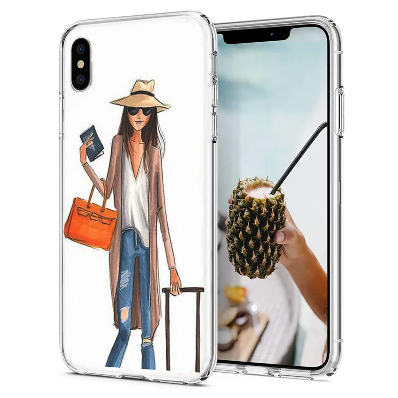 Мягкий чехол для iPhone X XS XR чехлы из ТПУ красочные губы леди разноцветный дизайн
