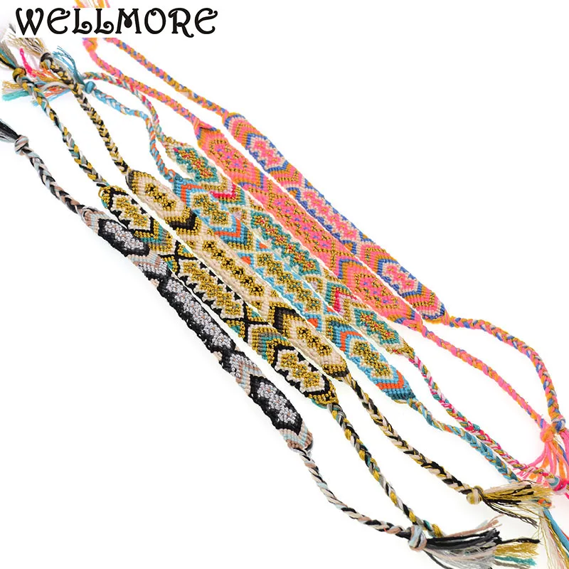 WELLMORE BOHO стильные браслеты для женщин ручной работы из хлопка очаровательные