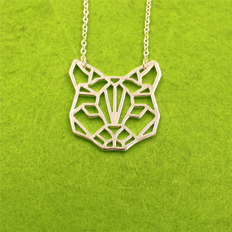 Ожерелье с подвеской в виде милых кошек животных посеребренное золото ювелирные