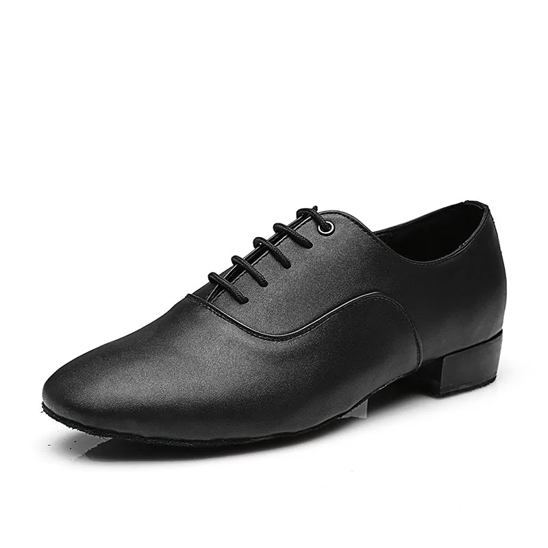 matte black Мужские современные танцевальные туфли для мальчиков; мужские черные и белые латинский бальный танец; обувь на низком каблуке 2,5 см; замшевая подошва; обувь для танцев - Цвет: matte black