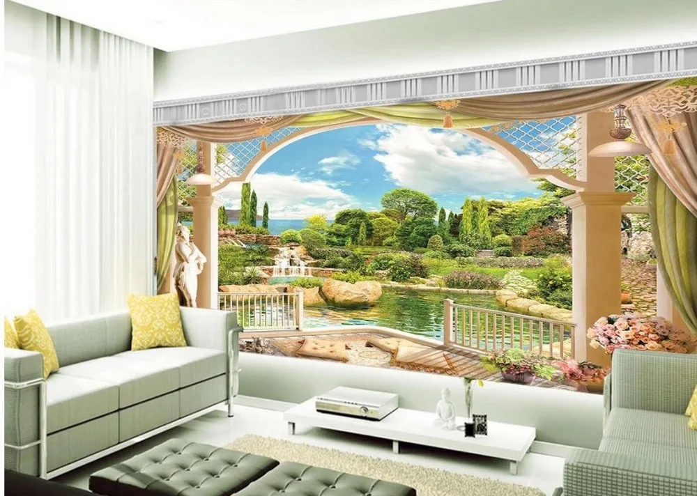 Нетканые обои 3d пейзаж украшение для дома занавеска|non woven wallpaper|wallpaper non woven3d wallpaper |