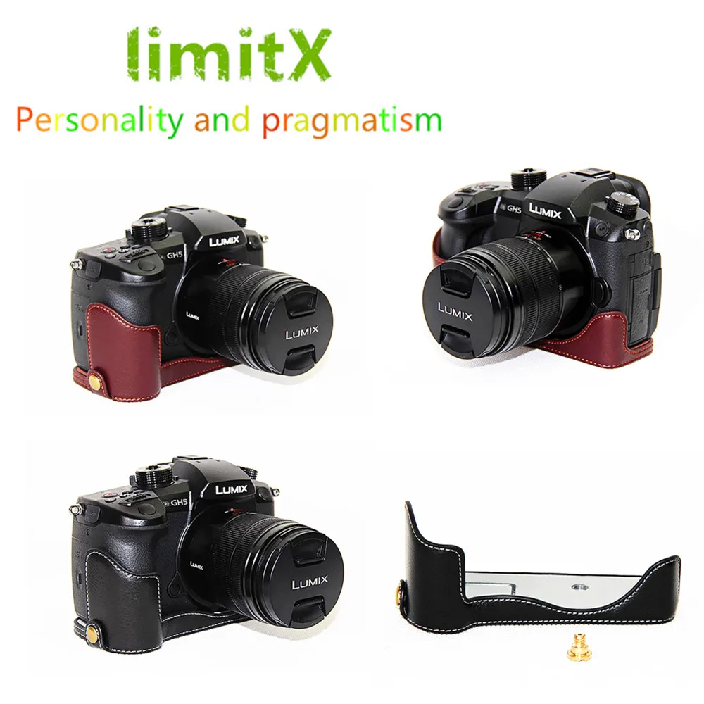 limitX Pu Leather Case Bottom Opening Version Protective Half Body Cover Base For Panasonic Lumix GH5s DC-GH5s Digital Camera |