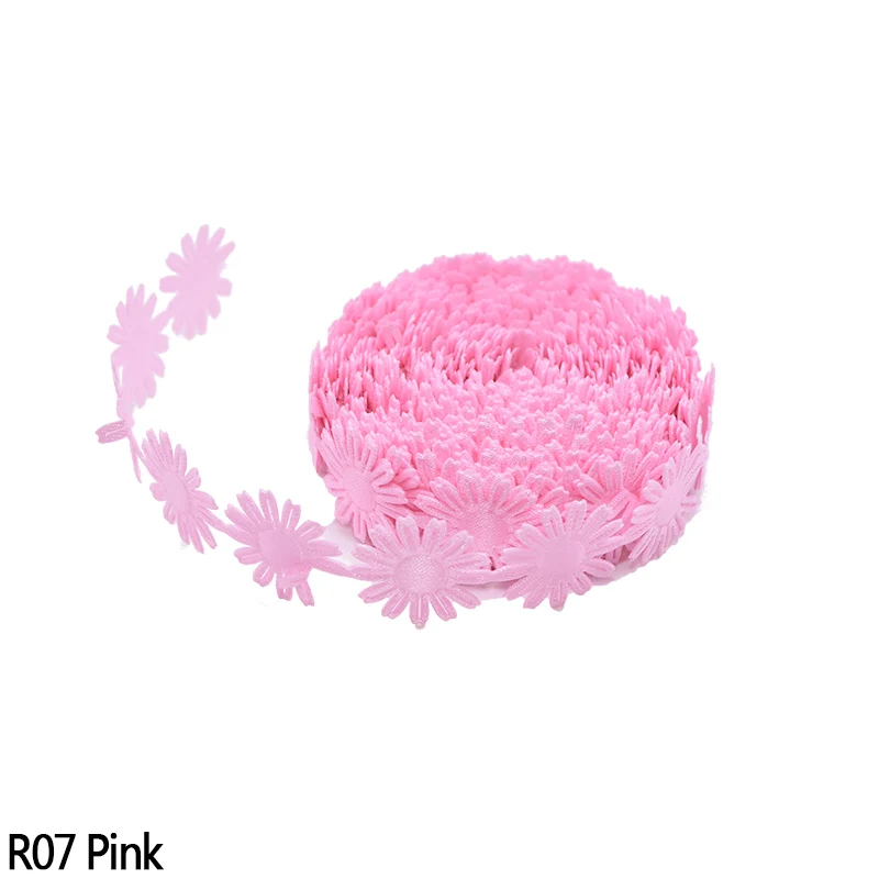 Pink 18 мм кружевная лента DIY цветочная лента с тиснением Свадебные украшения Аксессуары для шитья одежды кружевная обрезная лента свадебные поделки - Цвет: Pink