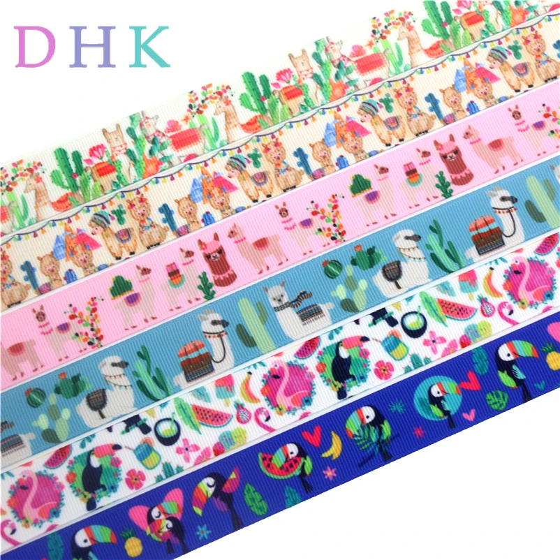 DHK 50 ярдов, кактус, альпака, птица, принт, крупнозернистый, искусственный бант, головные уборы, украшения, оптовая продажа OEM S1005