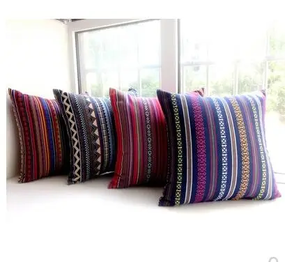 Southeast Asian style stripes pattern pillowcase cushion cover for backrest retro pillow home decor | Дом и сад