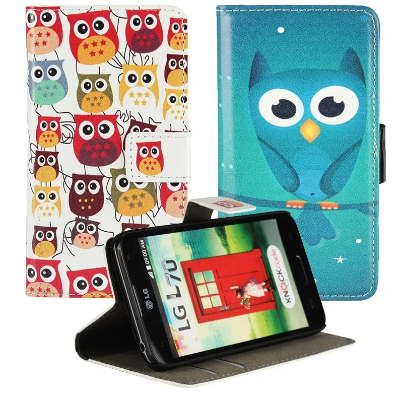 Кожаный чехол-бумажник с рисунком совы для LG L70 D320 D320N чехол Etui Capinhas Coque Hoesjes