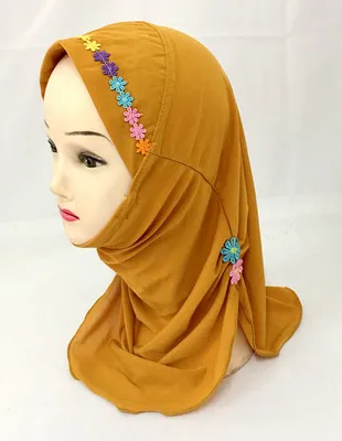 Мусульманская хлопковая кепка hijabs для девочек размер От 0 до 10 лет 2019 |