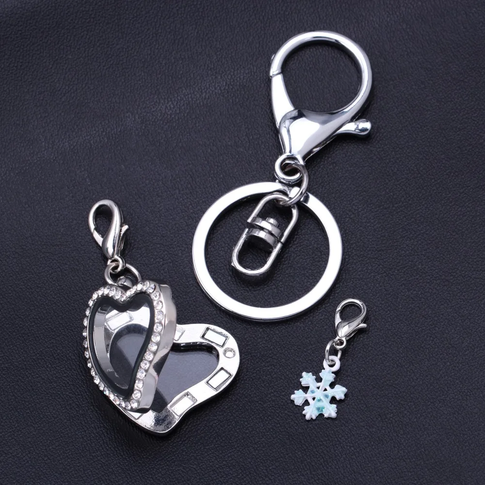 Рождественские брелки елки Снежинка Санта Клаус заявление круглый сердце брелок