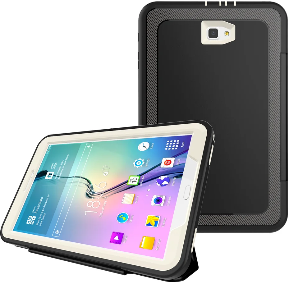 Для Samsung Galaxy Tab A 10,1 T580 T585 чехол дети Безопасный полный корпус противоударный усиленный армированный жесткий чехол смартфон крышка+ Защитная пленка на экран+ подставка для ручек