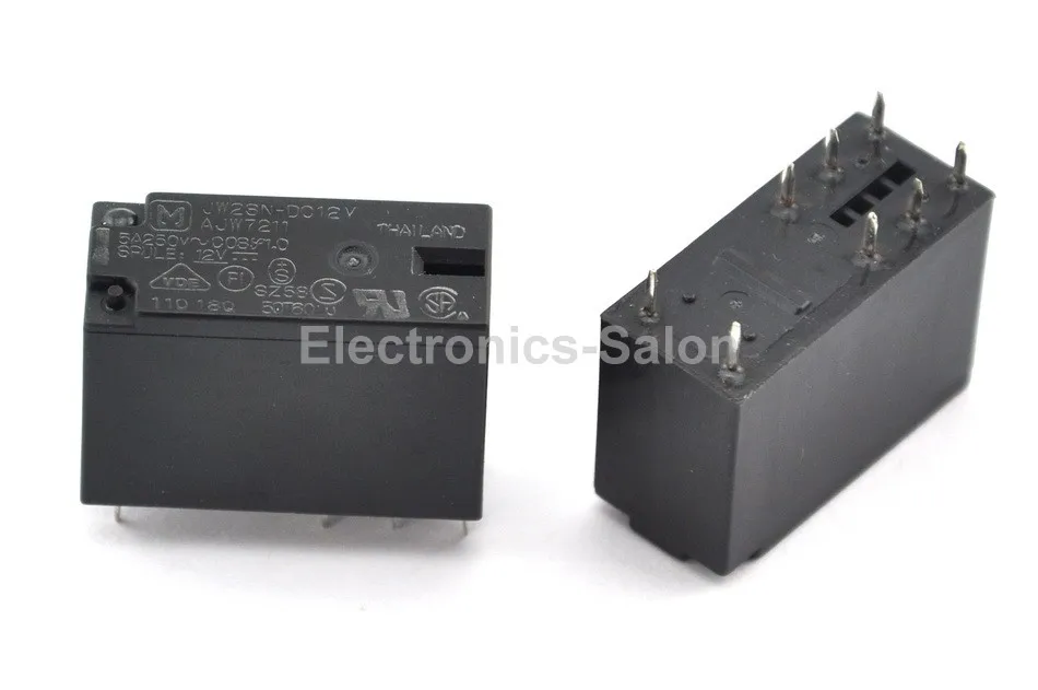 

( 100 pcs/lot ) JW2SN-DC12V 5A Power Relay, DPDT/2 Form C, Ideal for Power Supply