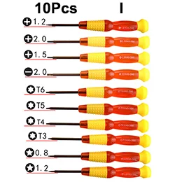 FI-22-I-10Pcs Y-тип Y0.6 Y2.0 пятизвездочная 0,8 1,2 Phillips шлицевая отвертка для iPhone 4S 5S 6S 7 телефон ПК инструмент для ремонта - Цвет: FI-22-I-10Pcs