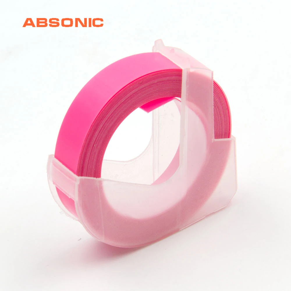 Absoonic 9 мм * 3 м флуоресцентный розовый совместимый с DYMO 3D пластиковым тиснением Xpress