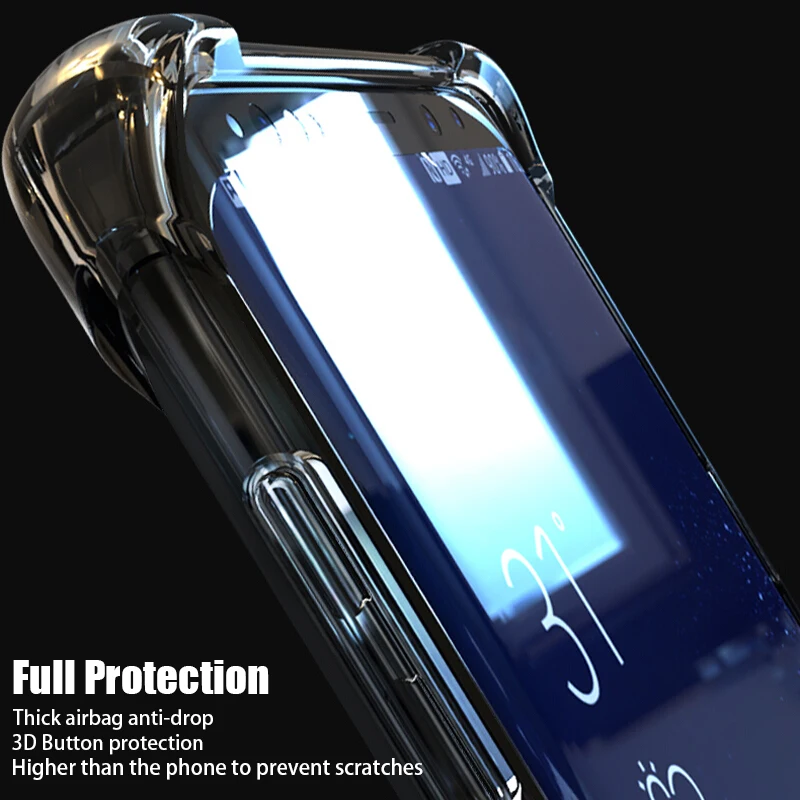 Роскошный ультра тонкий чехол для телефона с воздушной подушкой Samsung Galaxy S8 S9 Plus S10