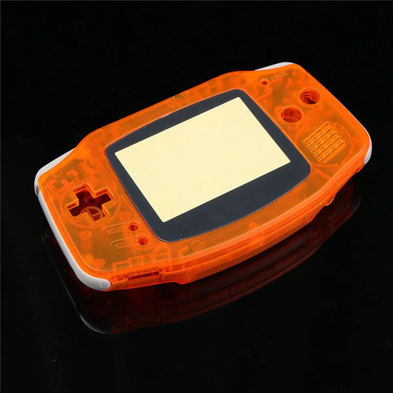 Для GBA прозрачный оранжевый прозрачный полный Корпус в сборе чехол рамка Запасные детали для nintendo для Gameboy Advance