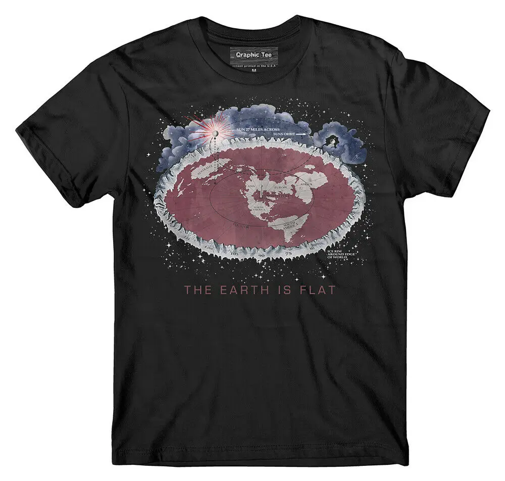 2019 модная плоская футболка Voliva Map Earth Is Flat Wilbur Гленн 1931 унисекс|Мужские футболки| |