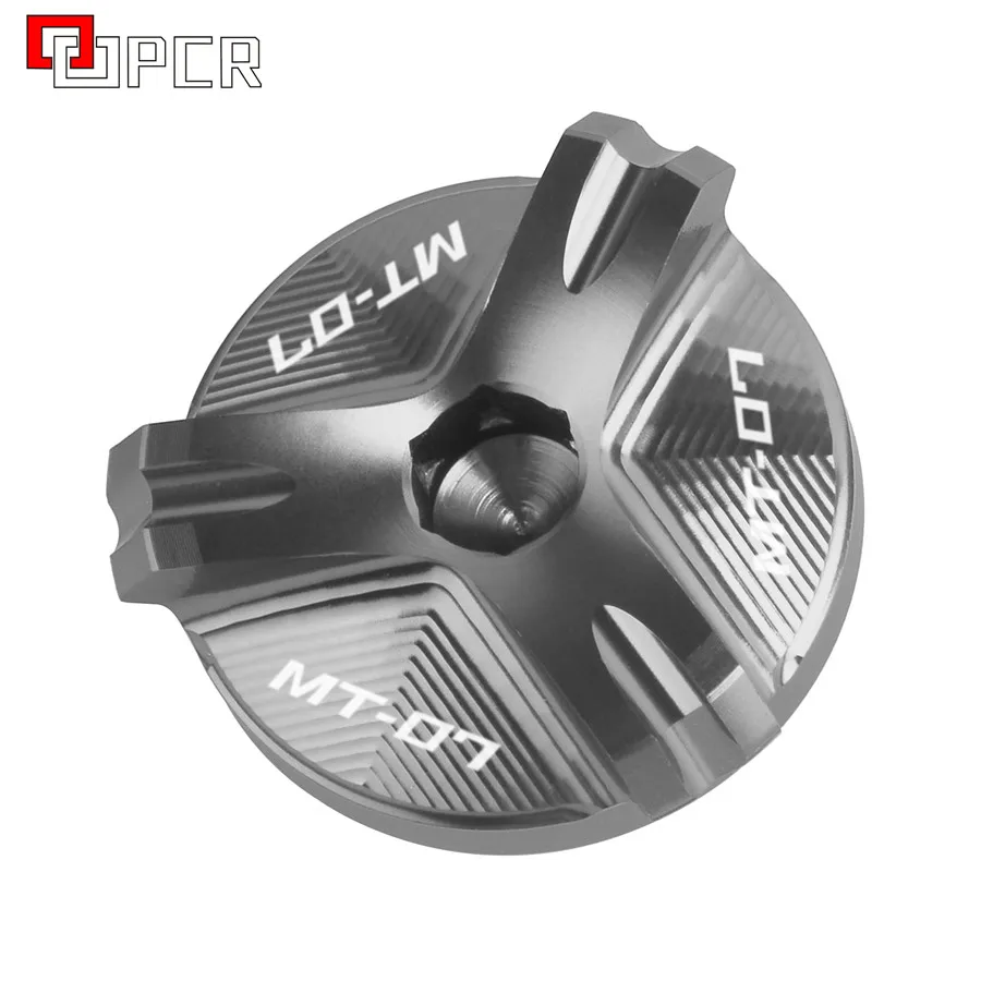 MT07 logo Grey Для Yamaha R1 R3 R6 YZF-R3 YZF-R6 YZF-R1 YZF-R25 MT07 MT-07 Машинное масло фильтр чашка Заглушка Крышка винт аксессуары для двигателя - Цвет: MT07 logo Grey