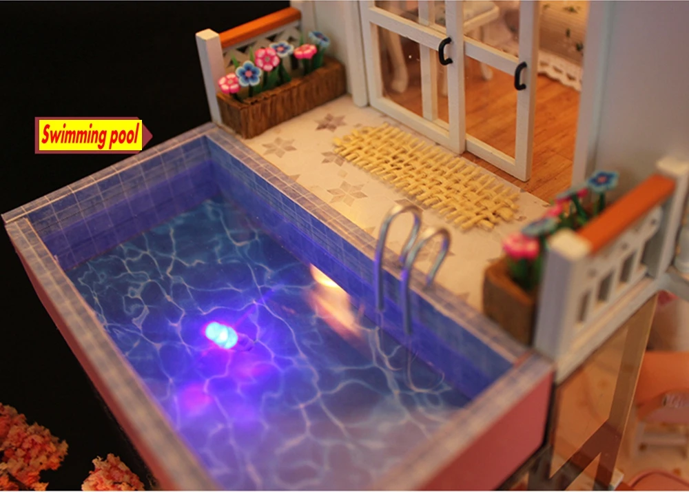 Большой размер Кукольный дом Каса де BONECA миниатюрная Diy игрушка-головоломка модель деревянная мебель игрушки подарки на день рождения сладкое слово кукольный домик