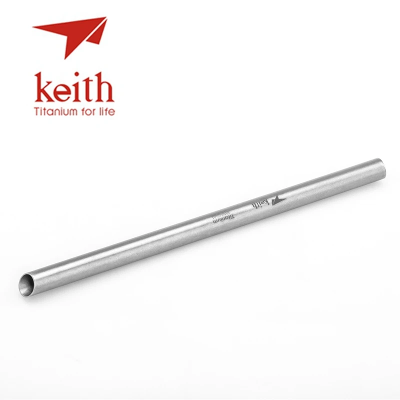 Питьевая соломка Keith из титана с 1 чистой щеткой изгиб и прямые Семейные соломинки