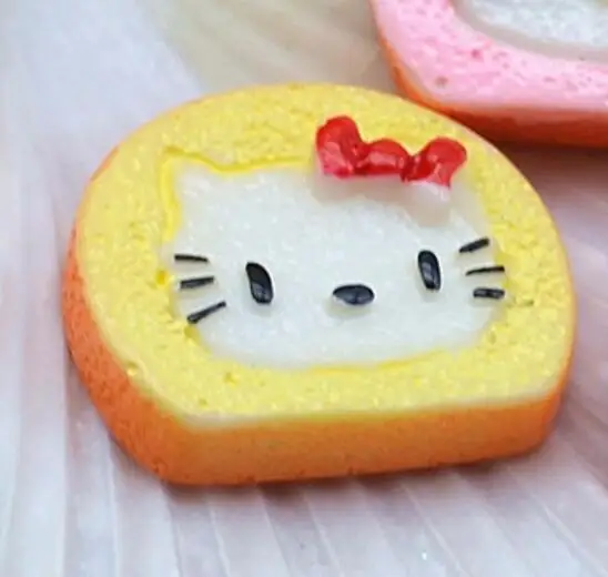 10 шт. hello kitty Печенье Смола плоская спина, кабошон муляж еды искусство поставка украшения Шарм DIY ремесло - Цвет: yellow 10pcs