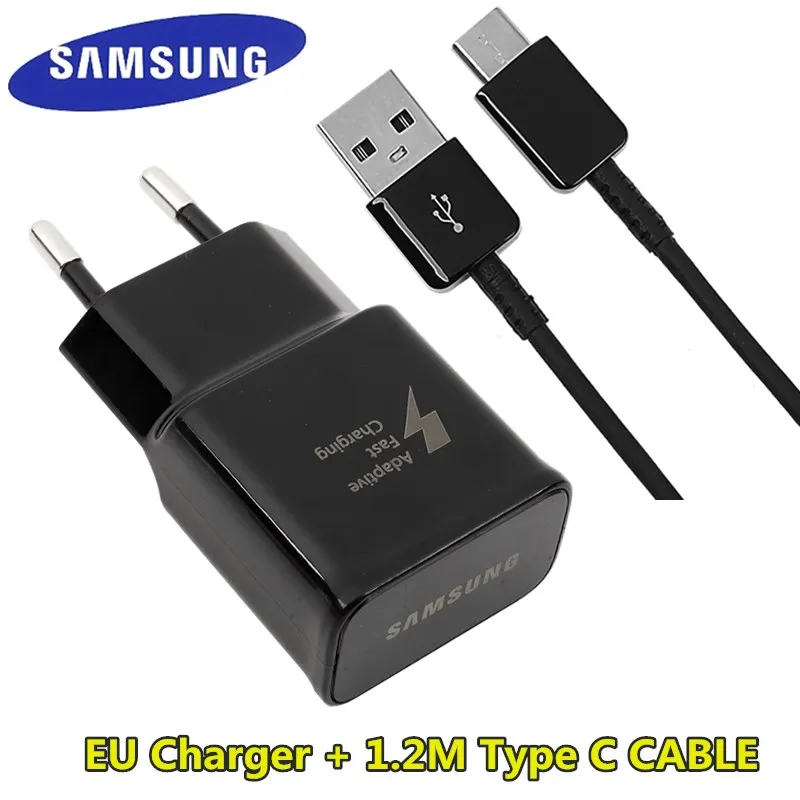 Samsung S8 S9 plus Оригинальное быстрое зарядное устройство 15 Вт 9V1. 67A 1 2 м usb type C кабель