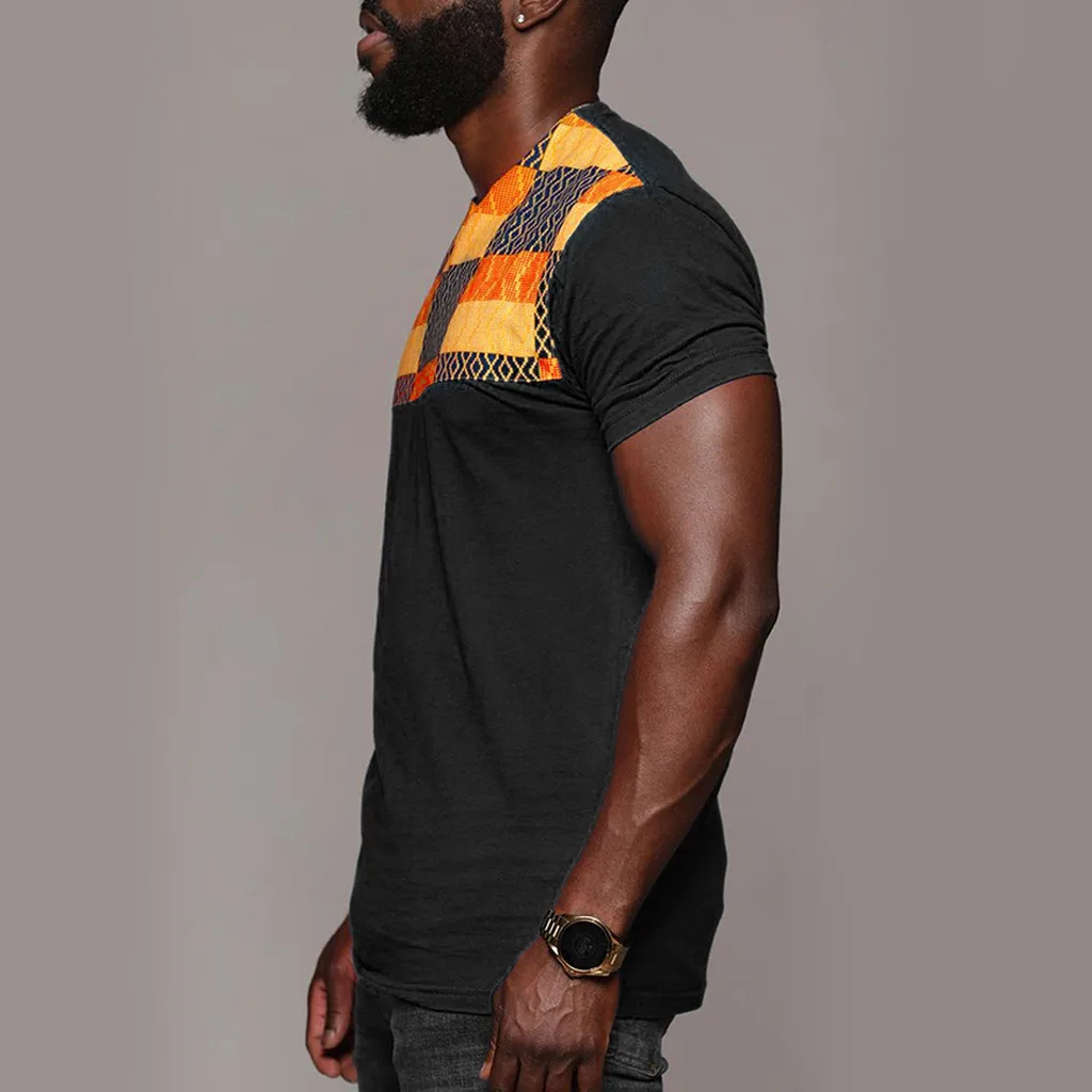 Мужская футболка с коротким рукавом летняя принтом и геометрическим рисунком |