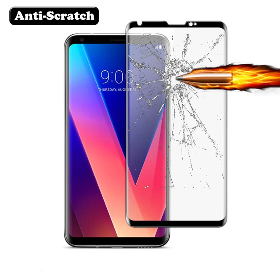 Закаленное стекло с полным покрытием для LG G7 + Plus V35 V30S V40 ThinQ 3D Защитная пленка