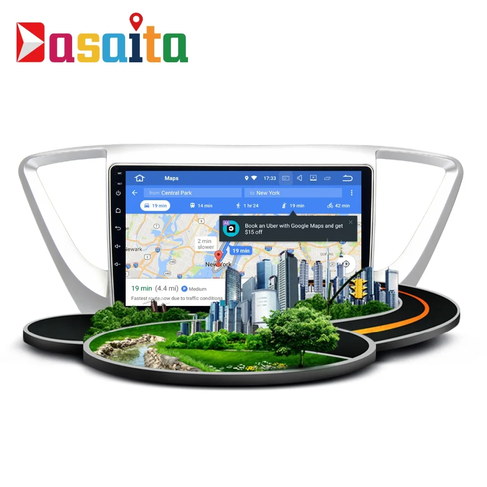 Dasaita автомобиля 2 din радио android 7 1 gps для hyundai solaris 2017 verna I25 Авторадио навигации