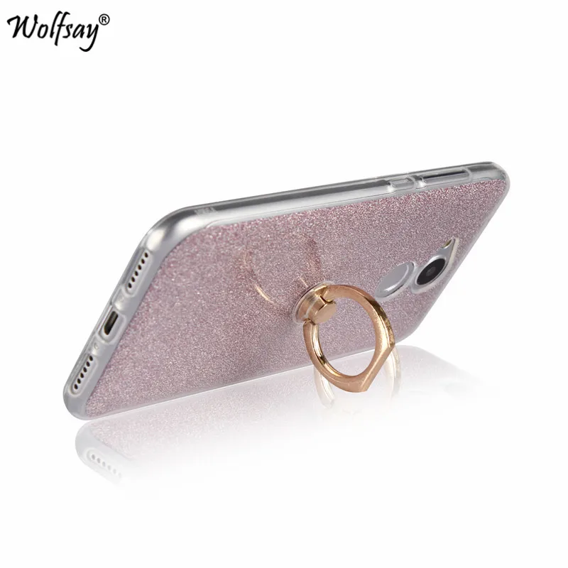 Luxury Bling Glitter Case Huawei Honor 6A Cover Silicone Soft TPU Ring Holder Shell |
