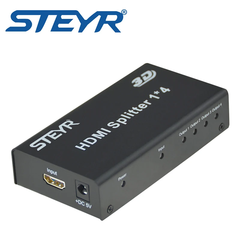Steyr 4 порта hdmi сплиттер HDMI 1.3/1.4 питание дистрибьютор Splitter1 в из 1x4 для полного HD 1080 P 2