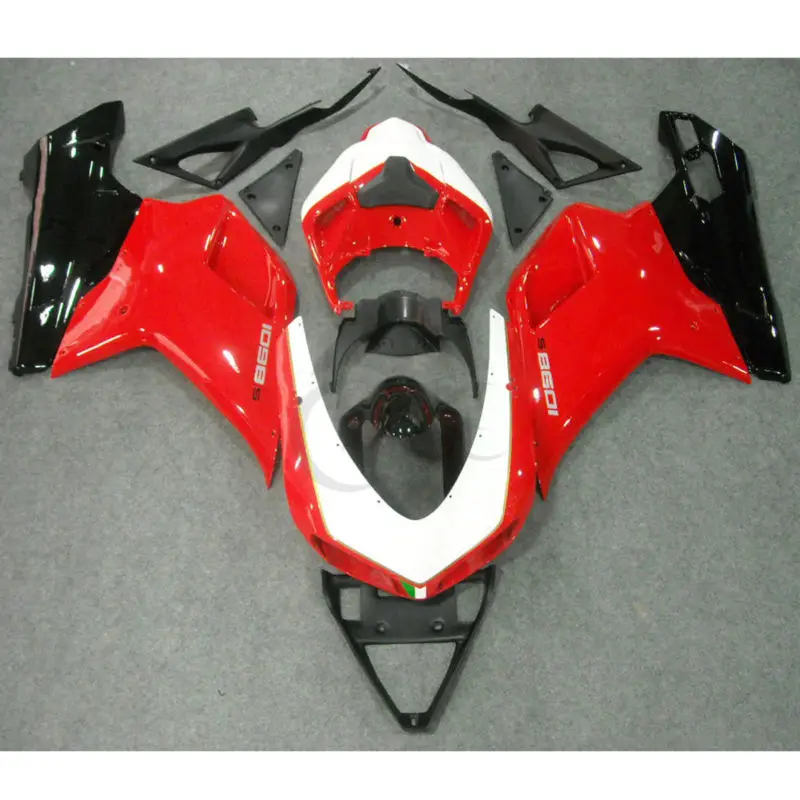 Мотоцикл Красный ABS пластик обтекатель кузова для DUCATI 1098 848 1198 07-12 08 09 10 11 8B |